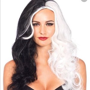 Black and white wig